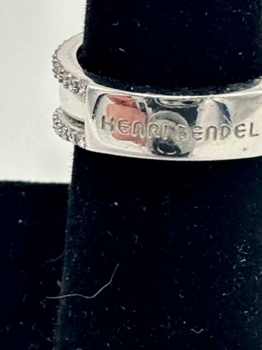 Henri Bendel Jade and Pave Ring Sz 7 - Picture 3 of 6